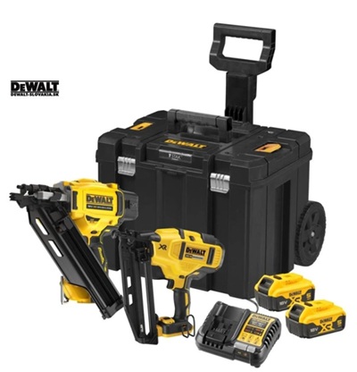 DCK246P2T – DEWALT 18 V aku bezuhlíková kombo sada klincovačov