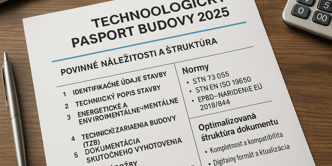 Technologický pasport budovy 2025 – povinné náležitosti a štruktúra