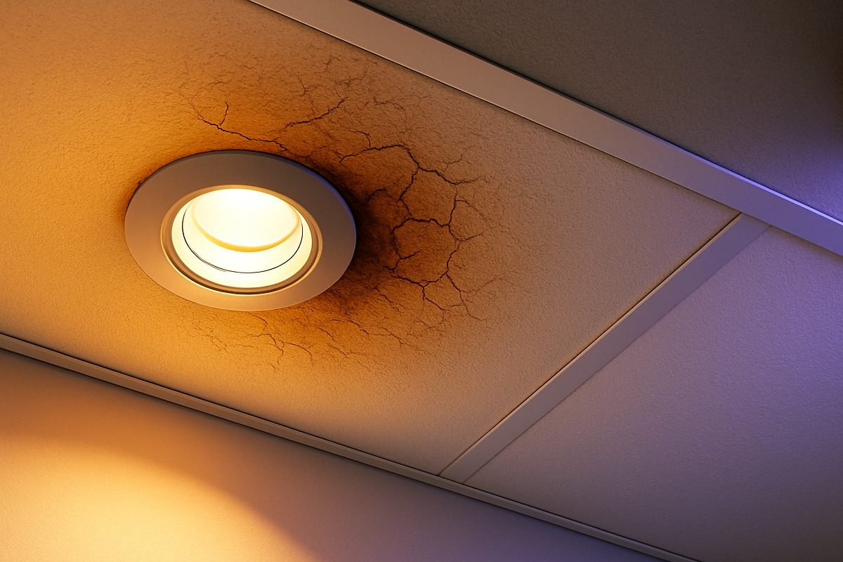 Degradácia materiálov napínaných podhľadov pri dlhodobom pôsobení LED tepla a UV žiarenia podľa STN EN 13501-1:2018 a ISO 16000-9:2024