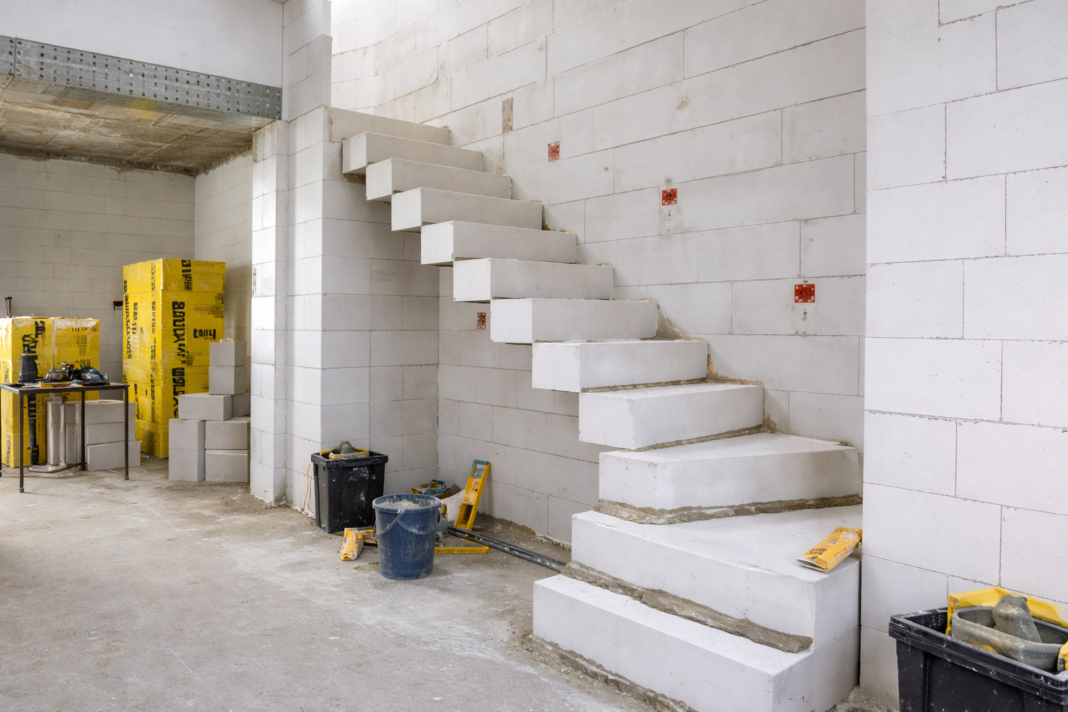 Schodiskové stupne Ytong – prefabrikované pórobetónové prvky pre interiérové schodiská